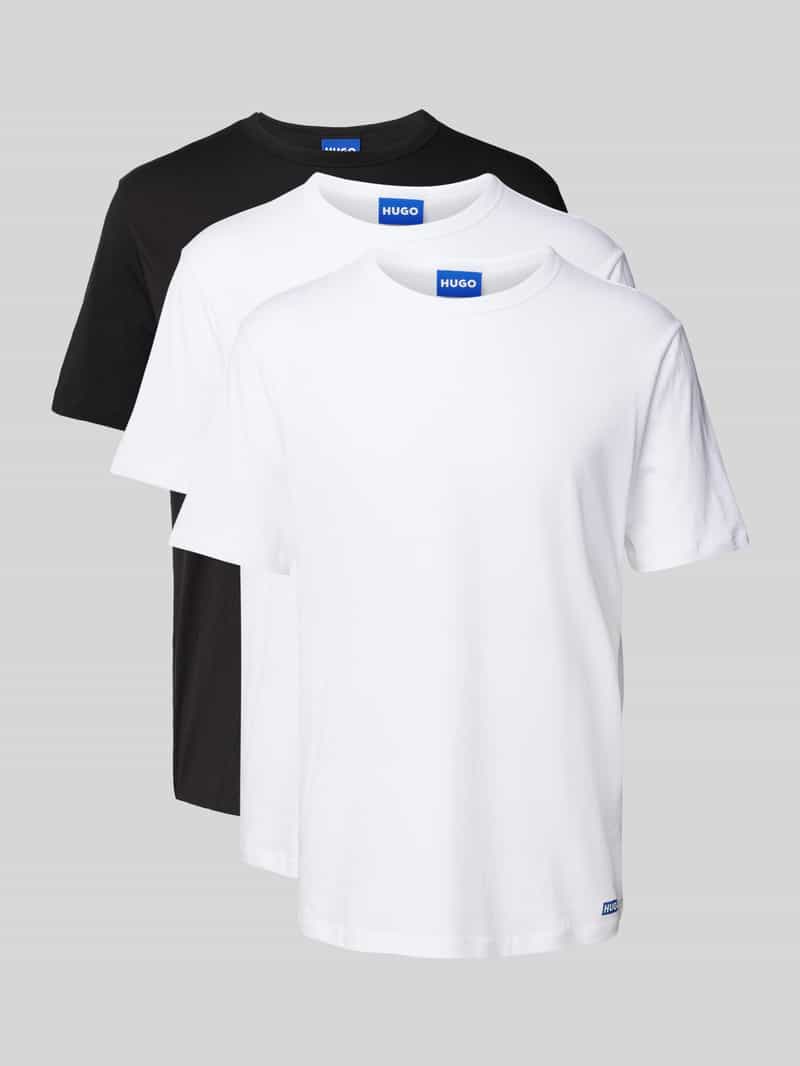 OTTO HUGO Blue T-shirt BLUE3_Naolo met klein label aan de zoom (set, 2-delig)