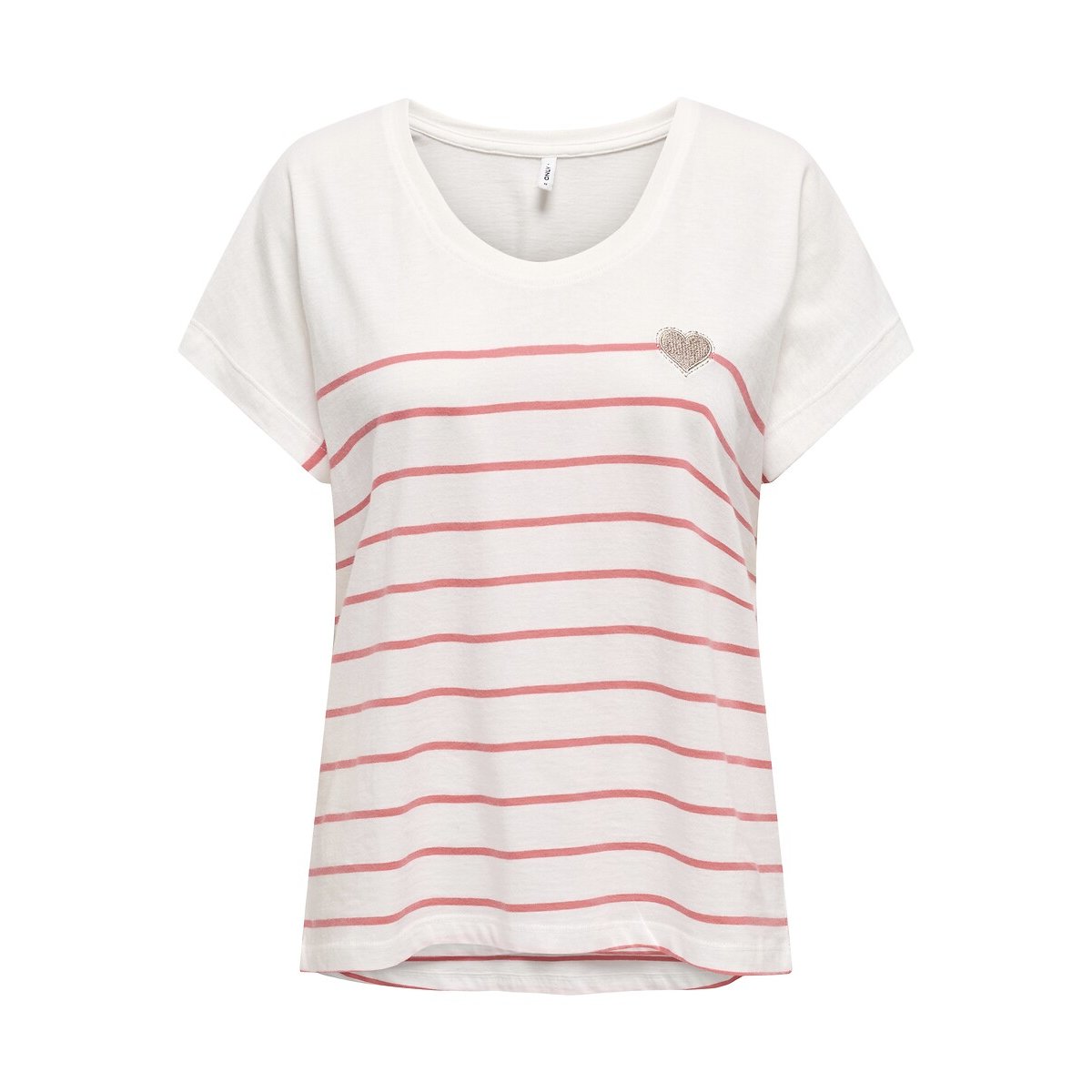 Only Shirt met korte mouwen ONLEMILY LIFE S/S HEART TOP CS JRS