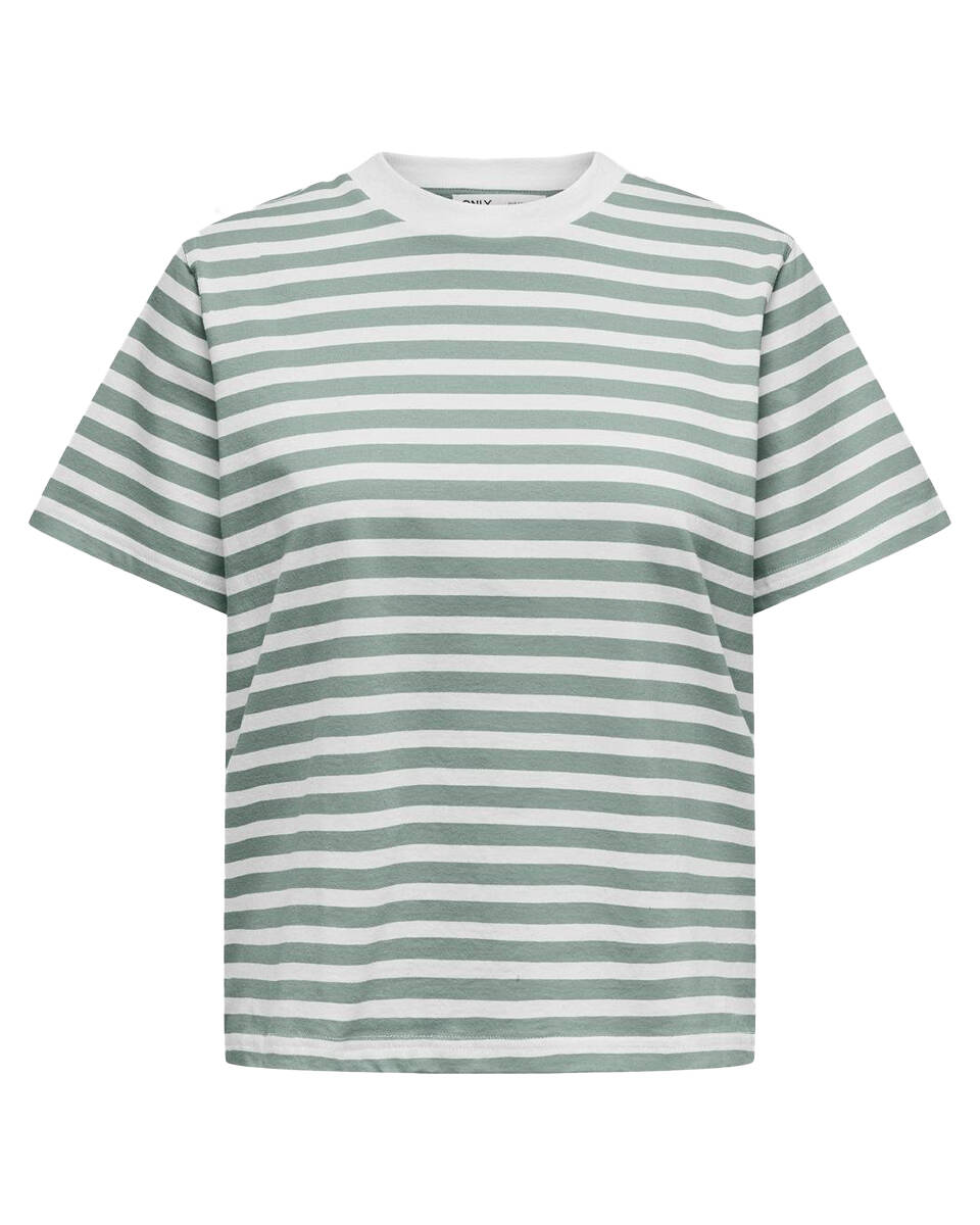 Only Shirt met korte mouwen ONLLIVINA S/S STRIPE TEE JRS NOOS