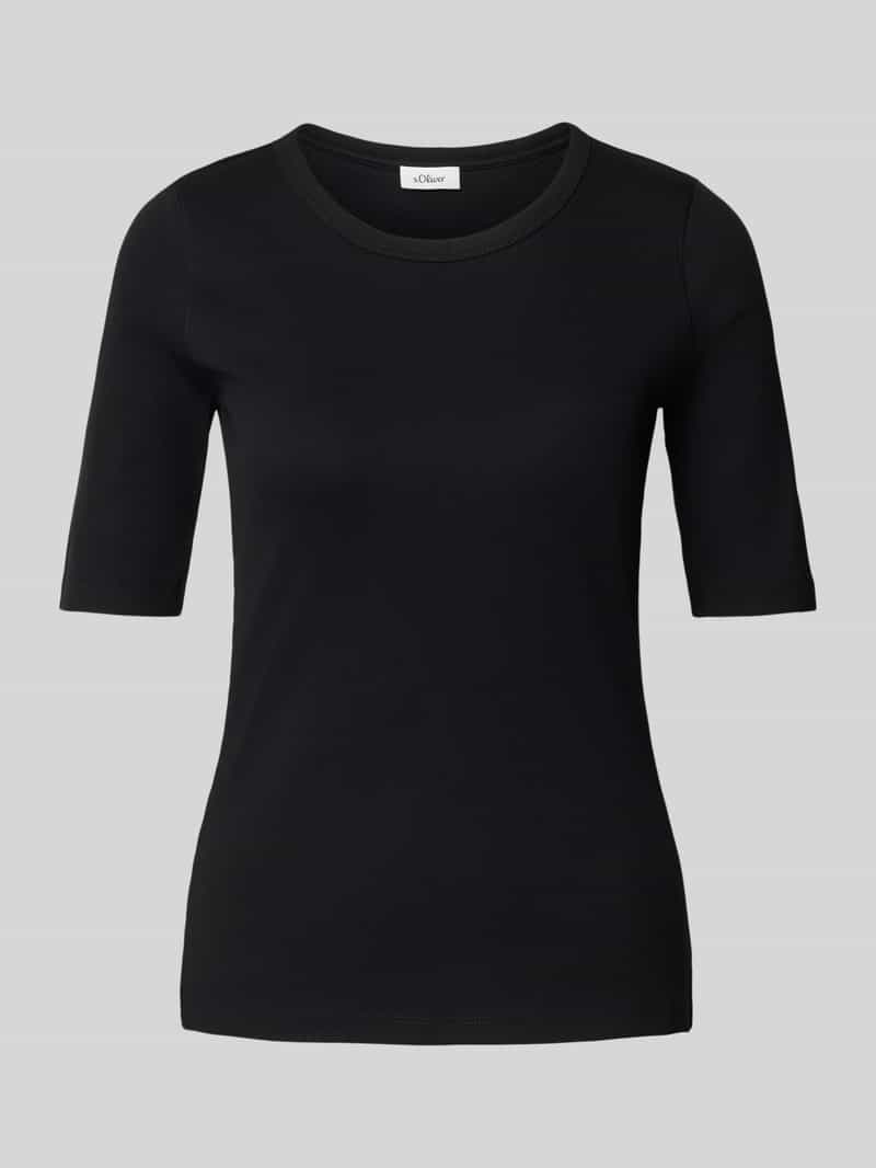 S.Oliver T-shirt geribbeld en met stretch