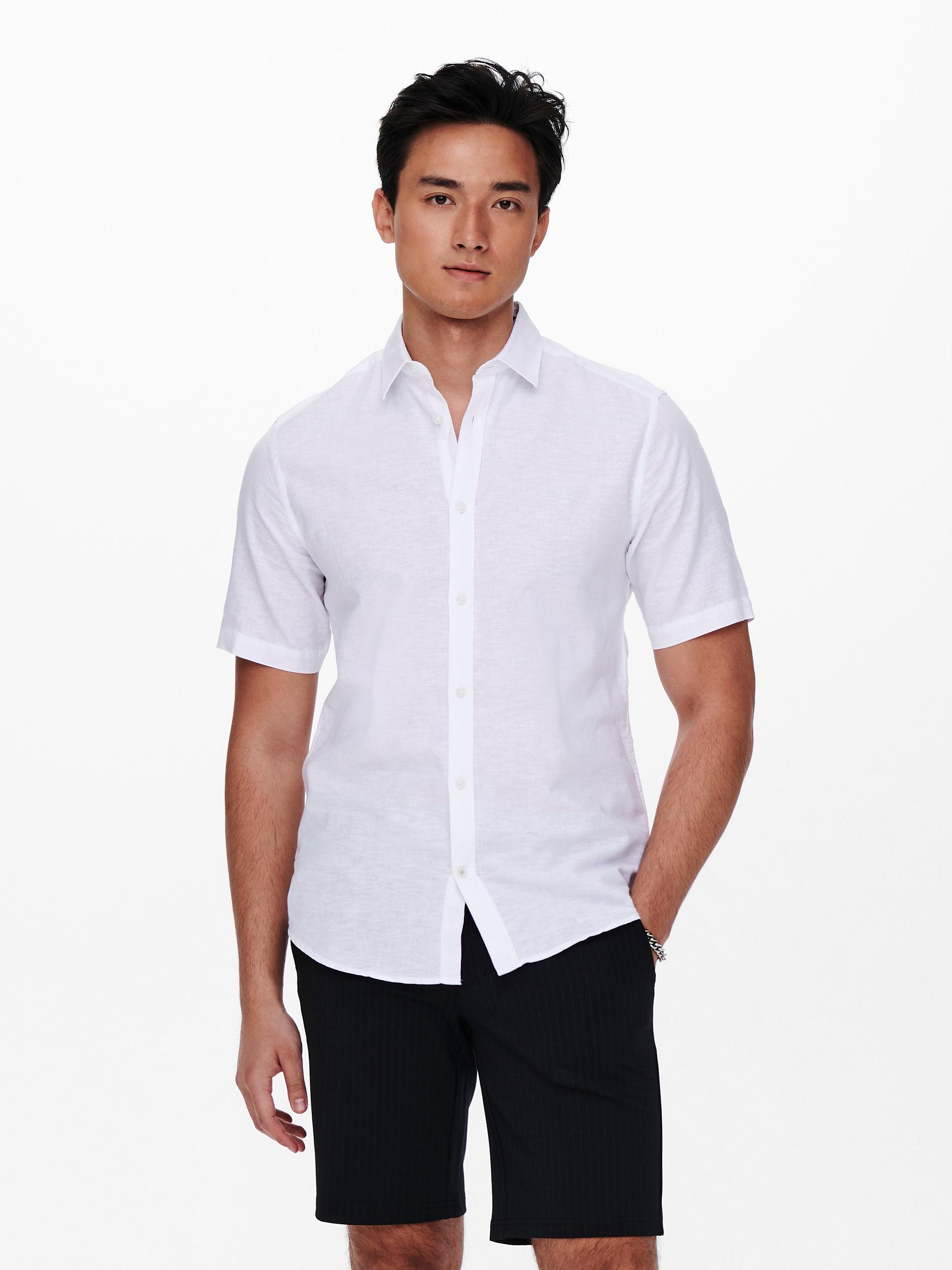 Only & Sons Onscaiden ss linen shirt re