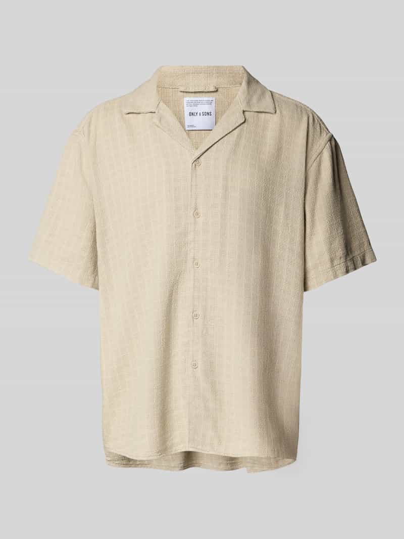 ONLY & SONS Overhemd met korte mouwen ONSLATHAM RLXSS RESORT LINEN STRUC 0257