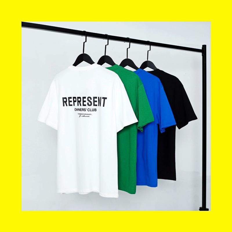 StrideBox REPRESENT Basic Logo Letter Short-Sleeve 2022 Summer Loose-Fit T-Shirt for Couples Small