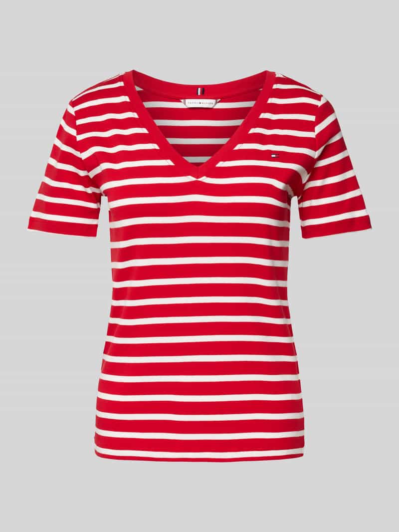Tommy Hilfiger T-shirt SLIM CODY V-NK SS met geborduurd logo