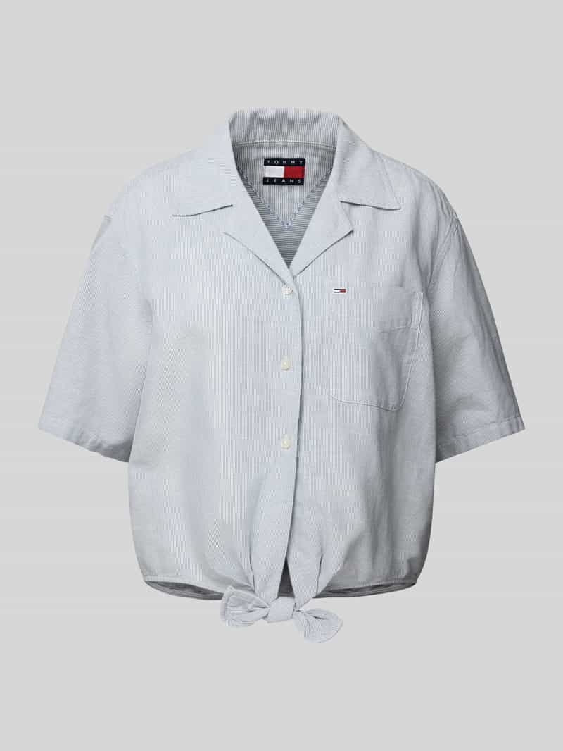 TOMMY JEANS T-shirt TJW CRP LINEN SS SHIRT met borstzak, logo-borduursel