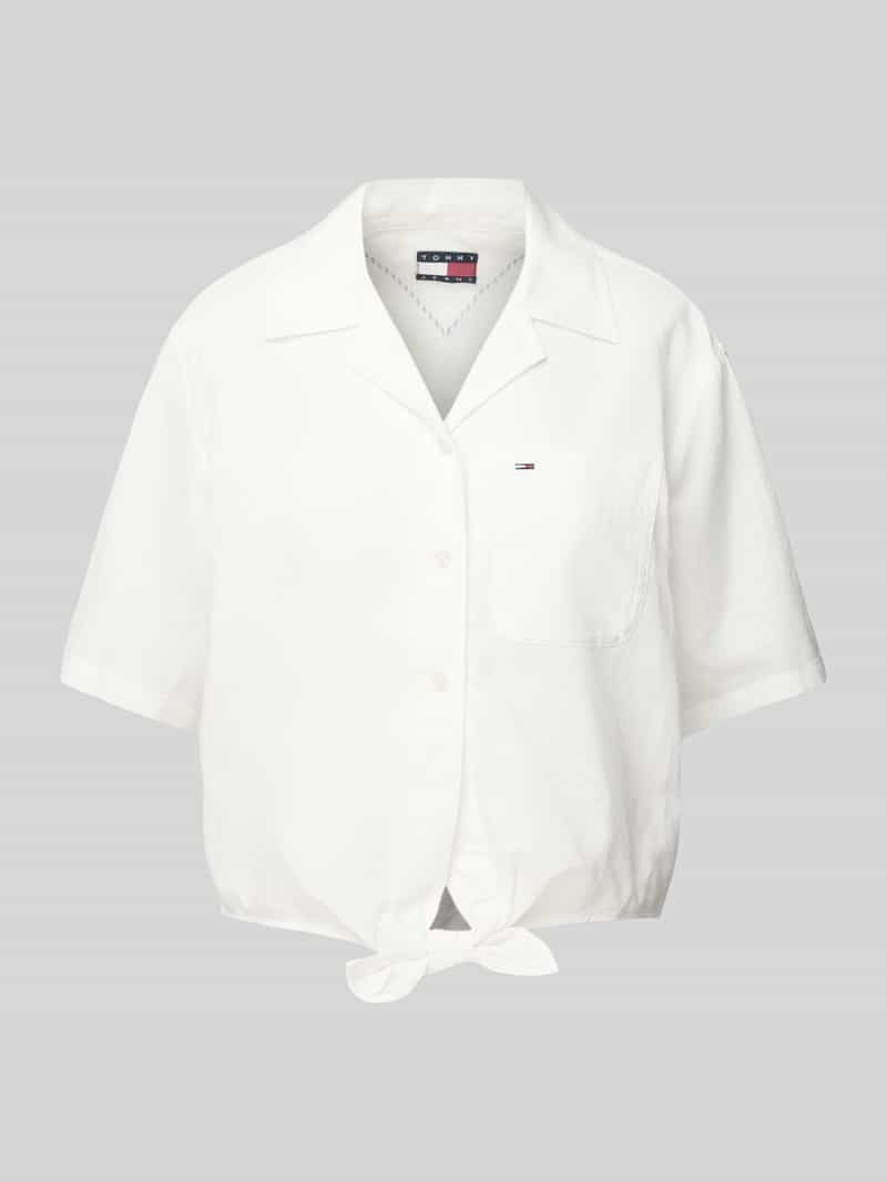 TOMMY JEANS T-shirt TJW CRP LINEN SS SHIRT met borstzak, logo-borduursel