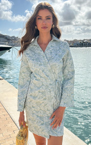 The Musthaves Flower Wrap Jurk Mint