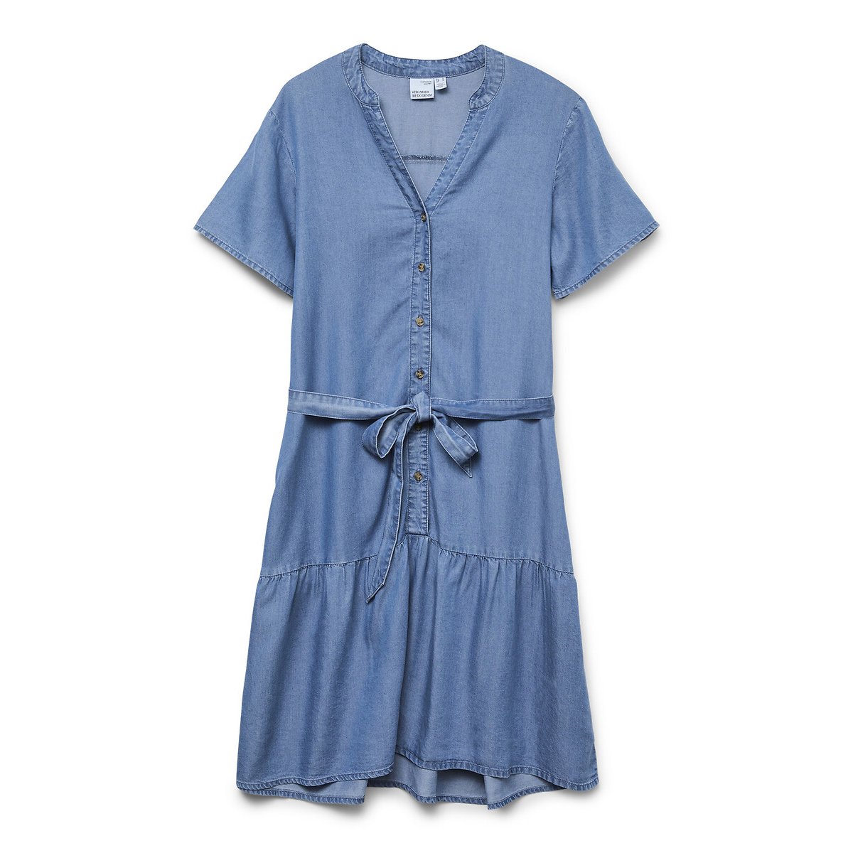 Vero Moda Mini-jurk VMFLEUR SS SHORT BELT TENCEL DRESS GA