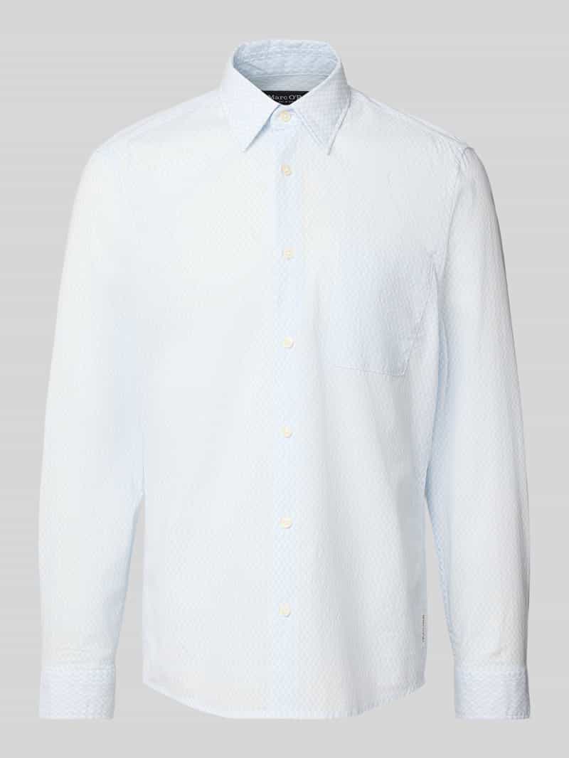 Marc O'Polo Overhemd met lange mouwen Fijne allover-print ontmoet hoogwaardige comfort