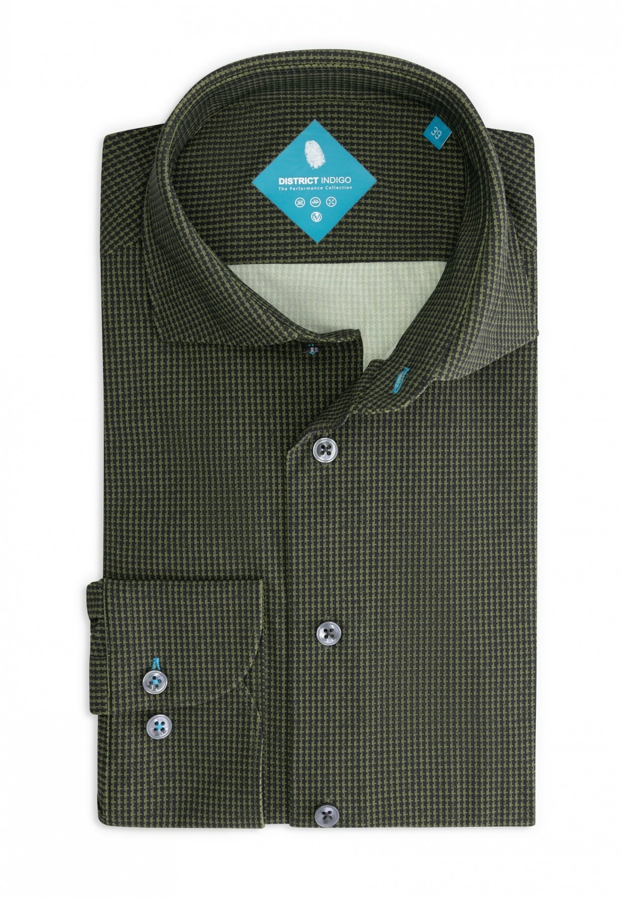 District Indigo Performance Overhemd Green  