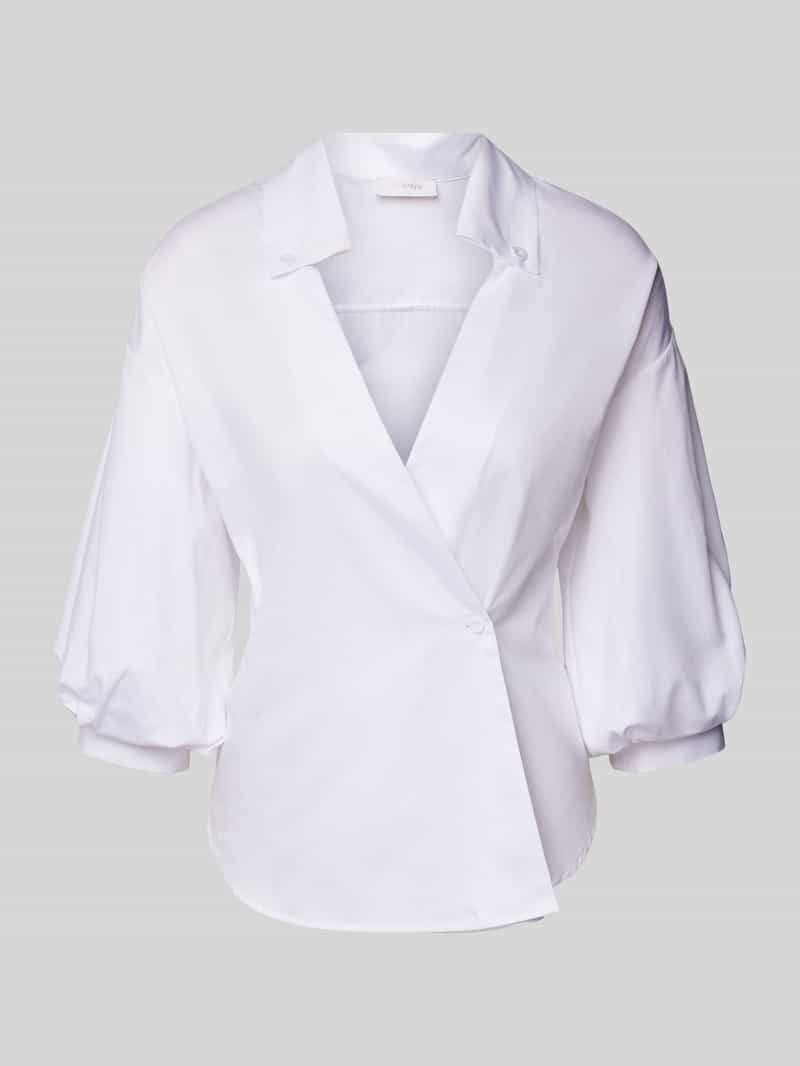 Rich & Royal Klassieke blouse Met overlappende schouder en button-down kraag