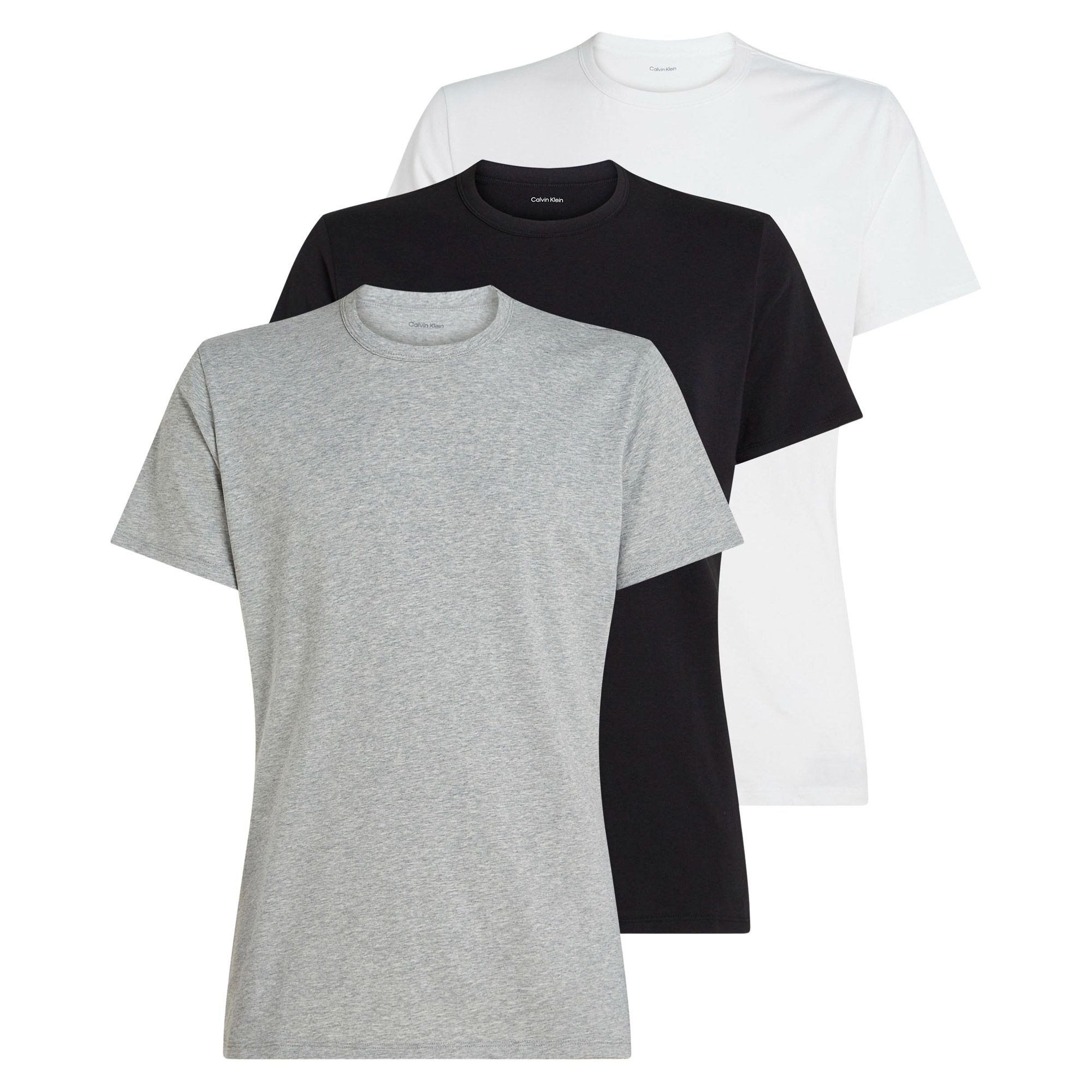 Calvin Klein T-shirt S/S CREW NECK 3PK met logo aan de zoom (3-delig, Set van 3)