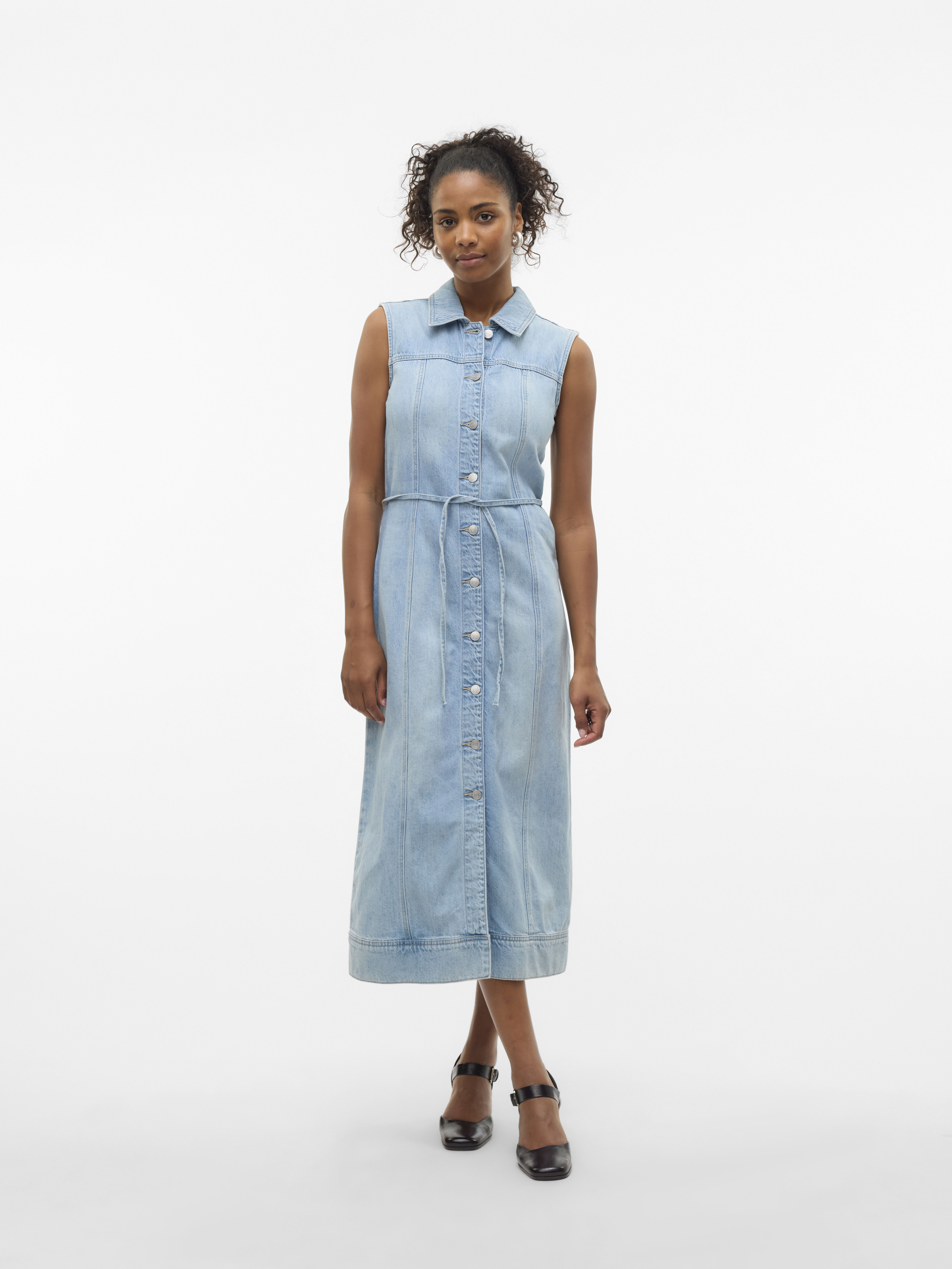 Vero Moda Vmnenya sl 7/8 denim vest dress si3