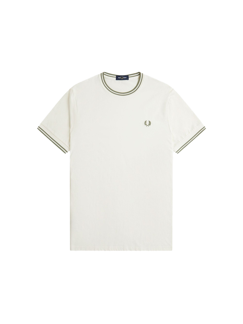 Fred Perry Twin Tipped Ringer T-Shirt, Ecru Tint