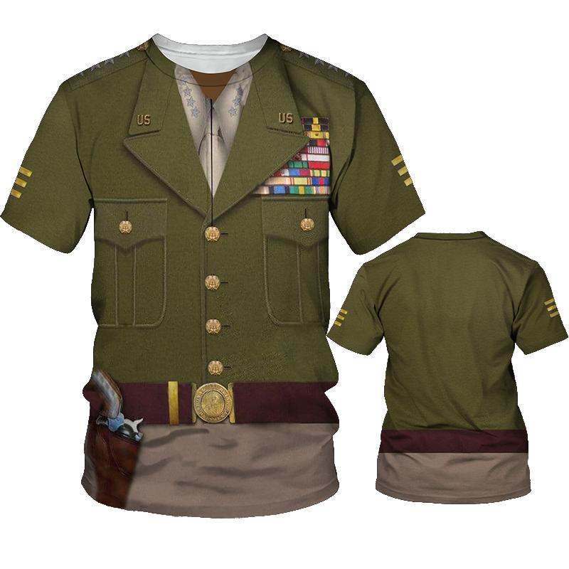ETST WENDY Zomer Heren Kapitein Kleding T-shirt Grappig Cosplay Nieuwe Crewneck Korte Mouw Heren Pilot Uniform 3D Gedrukte Kleding S