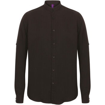 Henbury Overhemd Lange Mouw  Chemise col mao