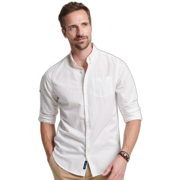 Superdry Overhemd Lange Mouw  Chemise boutonnée lin et coton bio Studios