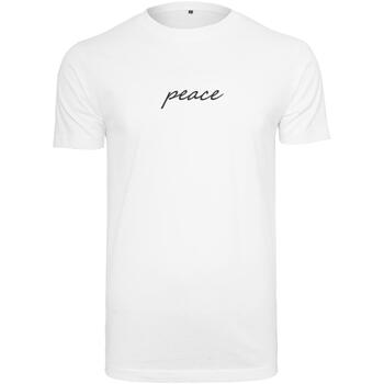 Mister tee T-shirt Korte Mouw  T-shirt Peace Wording EMB