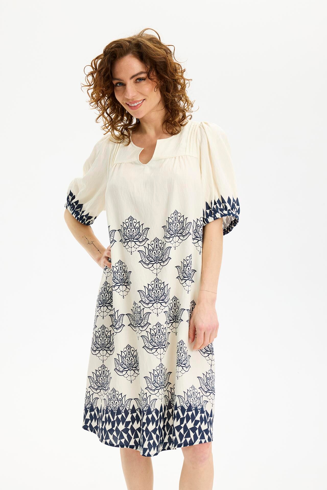 IN FRONT LOTUS DRESS 16647 591 (Navy 591)