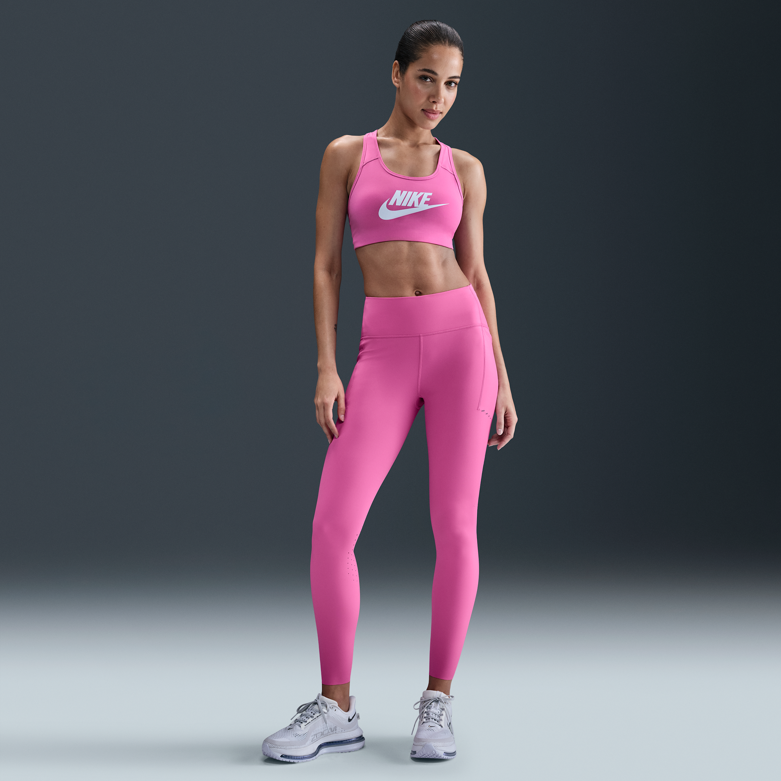 Nike Swift 7/8-hardlooplegging met hoge taille en zakken voor dames - Roze