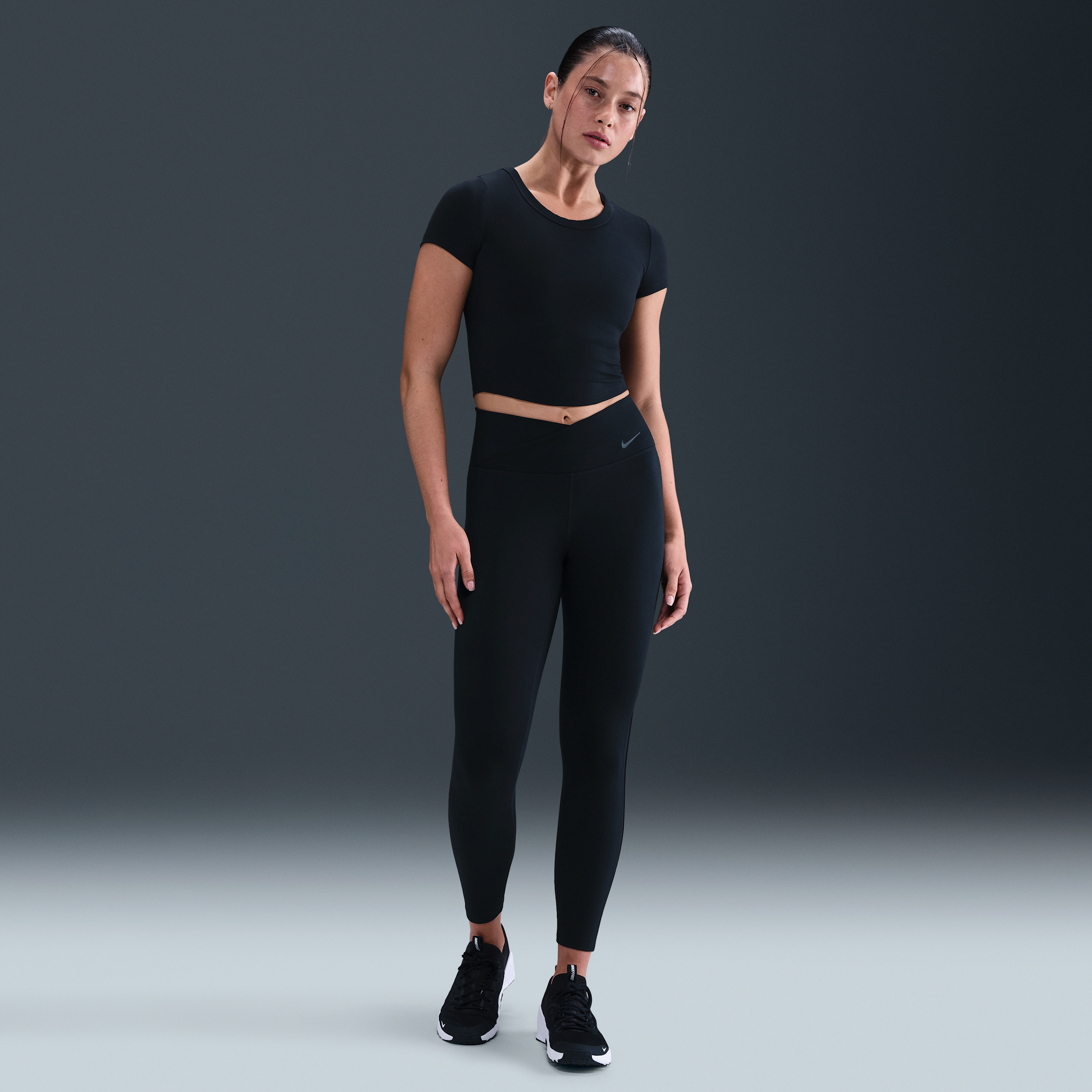 Nike One 7/8-legging met hoge taille voor dames - Zwart