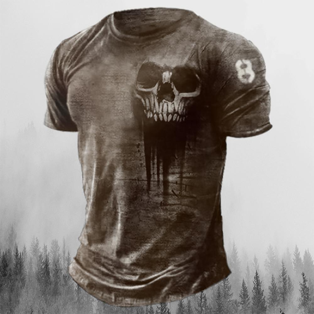 Transmission of love Mannen T-shirts Zomer 3d Vintage Horror Schedel Top Hip Hop Rock Streetwear O-hals Korte Mouw Tee Oversized T-shirt Mannelijke kleding 4XL