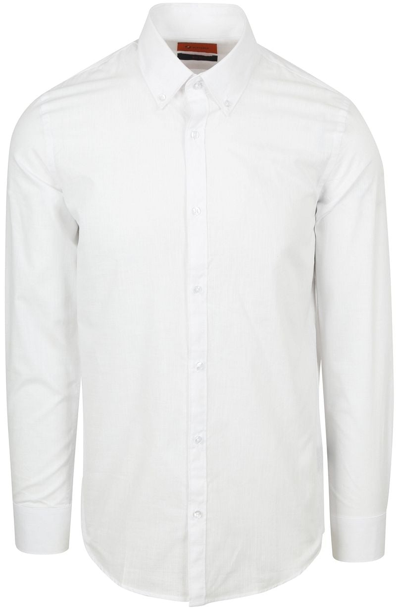 Suitable Overhemd Cotton Slub Wit