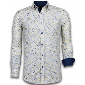 Tony Backer Overhemd Lange Mouw  Blouse Drawn Flower Pattern