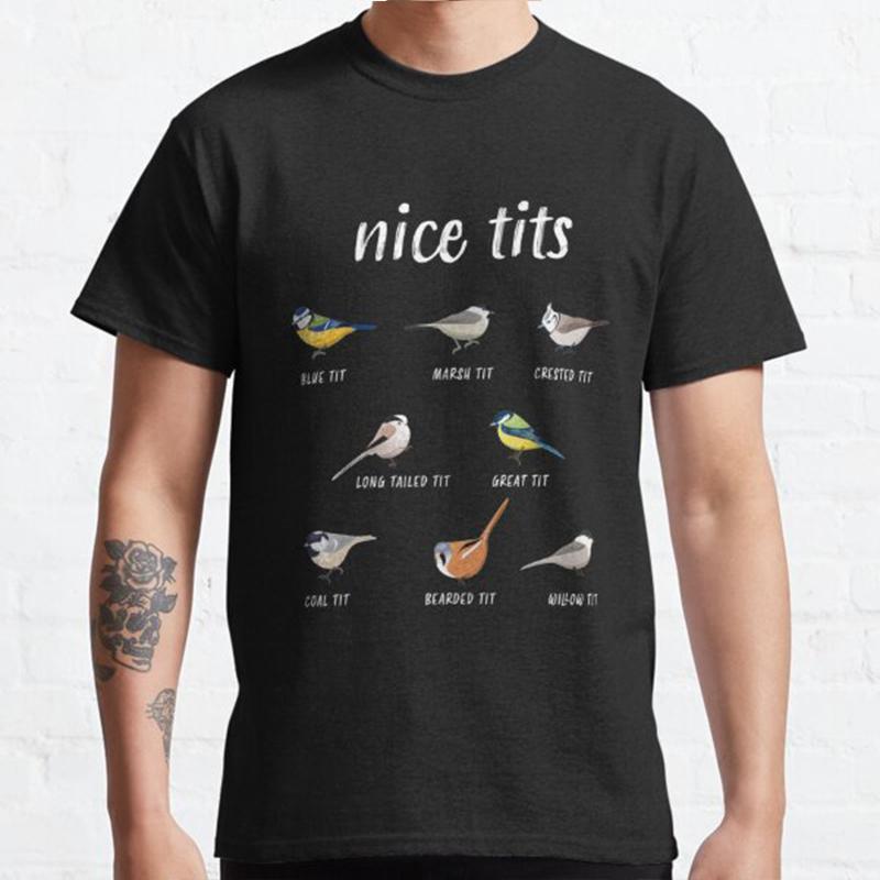 FT TX Zomer Heren Mode Casual Shirts Korte Mouwen Mooie Tieten Grappig Vogels Kijken Cadeau voor Vogelaar Zwarte T-shirts Oversized T-shirts XL blauw