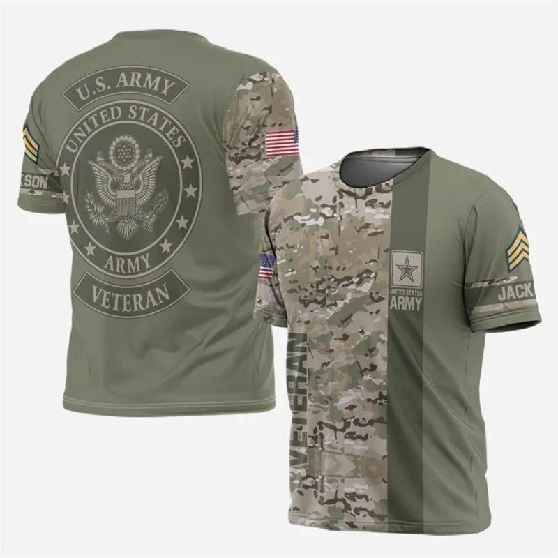 ETST0013 Amerikaans Heren Zomer Nieuw Populair 3D Printen Outdoor Camouflage T-shirt met Korte Mouwen Casual Veelzijdig Sneldrogend T-shirt Top M