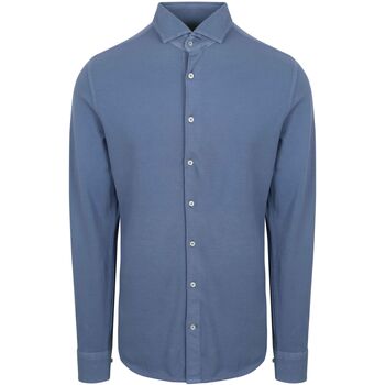 Suitable Overhemd Lange Mouw  Piqué Overhemd Jeans Blauw