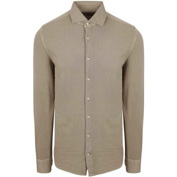 Suitable Overhemd Lange Mouw  Piqué Overhemd Taupe