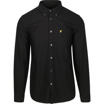 Lyle And Scott Overhemd Lange Mouw  Lyle Scott Shirt Plain Oxford Black