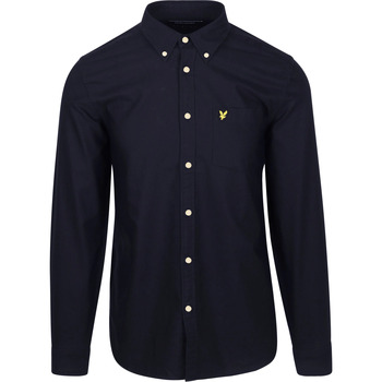 Lyle And Scott Overhemd Lange Mouw  Lyle Scott Shirt Plain Oxford Navy