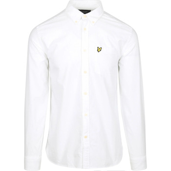 Lyle And Scott Overhemd Lange Mouw  Lyle Scott Shirt Plain Oxford White