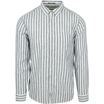 No Excess Overhemd Lange Mouw  Overhemd Stripes Blauw