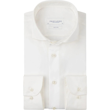 Profuomo Overhemd Lange Mouw  Twill Overhemd Off White