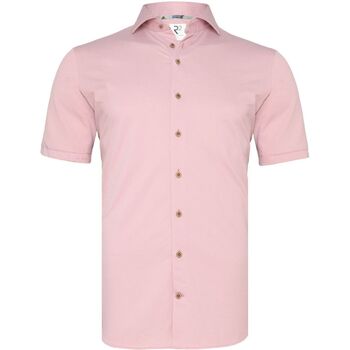 R2 Amsterdam Overhemd Lange Mouw  R2 Japanese Knitted Short Sleeve Overhemd Roze
