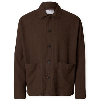 Selected Overhemd Lange Mouw  Rlxtony Formal Overshirt - Demitasse