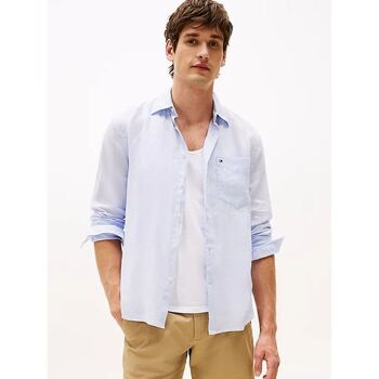 Tommy Hilfiger Overhemd Lange Mouw  MW0MW39425 PIECE DYE-C10 BREEZY BLUE