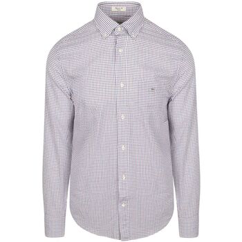 Gant Overhemd Lange Mouw  Casual Overhemd Poplin Ruit Blauw Rood