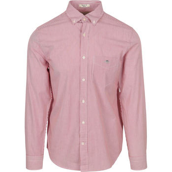 Gant Overhemd Lange Mouw  Poplin Banker Overhemd Streep Rood