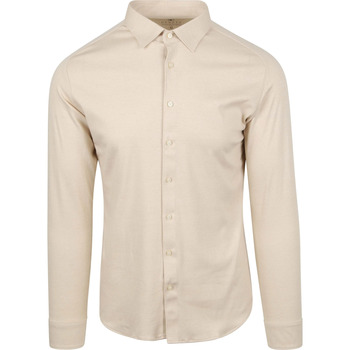 Desoto Overhemd Lange Mouw  Overhemd Strijkvrij Modern Kent Beige