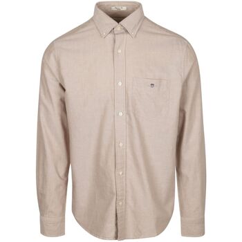Gant Overhemd Lange Mouw  Shirt Oxford Beige