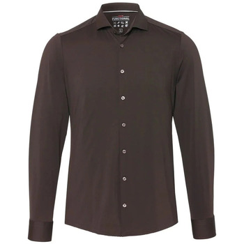 Pure Overhemd Lange Mouw  The Functional Shirt Donkerbruin