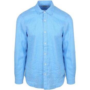 Scotch & Soda Overhemd Lange Mouw Scotch & Soda Linnen Overhemd Blauw