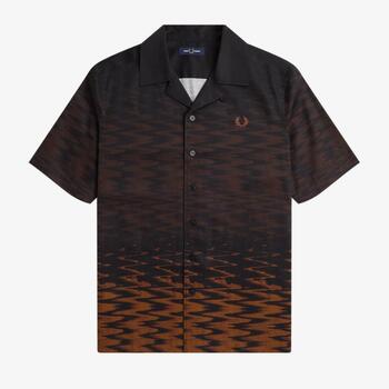 Fred Perry Overhemd Lange Mouw  WAVE GRAPHIC REVERE COLLAR