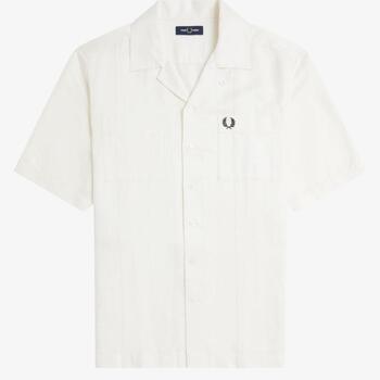 Fred Perry Overhemd Lange Mouw  LINEN BLEND REVERE COLLAR S