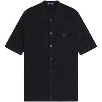 Fred Perry Overhemd Lange Mouw  CABLE DETAIL KNITTED SHIRT