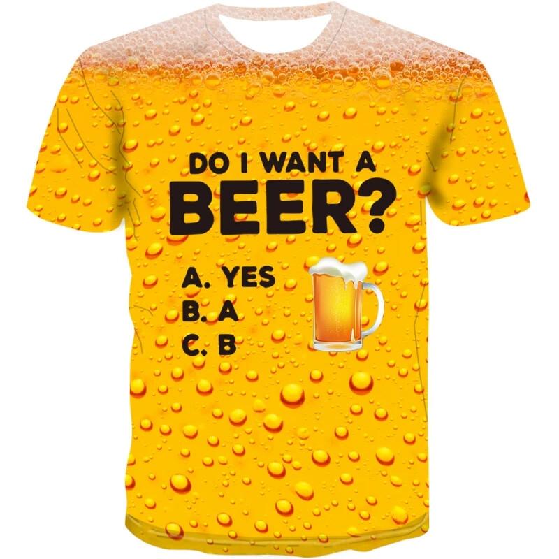 Huiteng Fashion Cool Yellow T-Shirt Fanta beverage Beer 3D Printed Style Casual Quick Drying T-Shirt Round Neck men's Tops 6XL